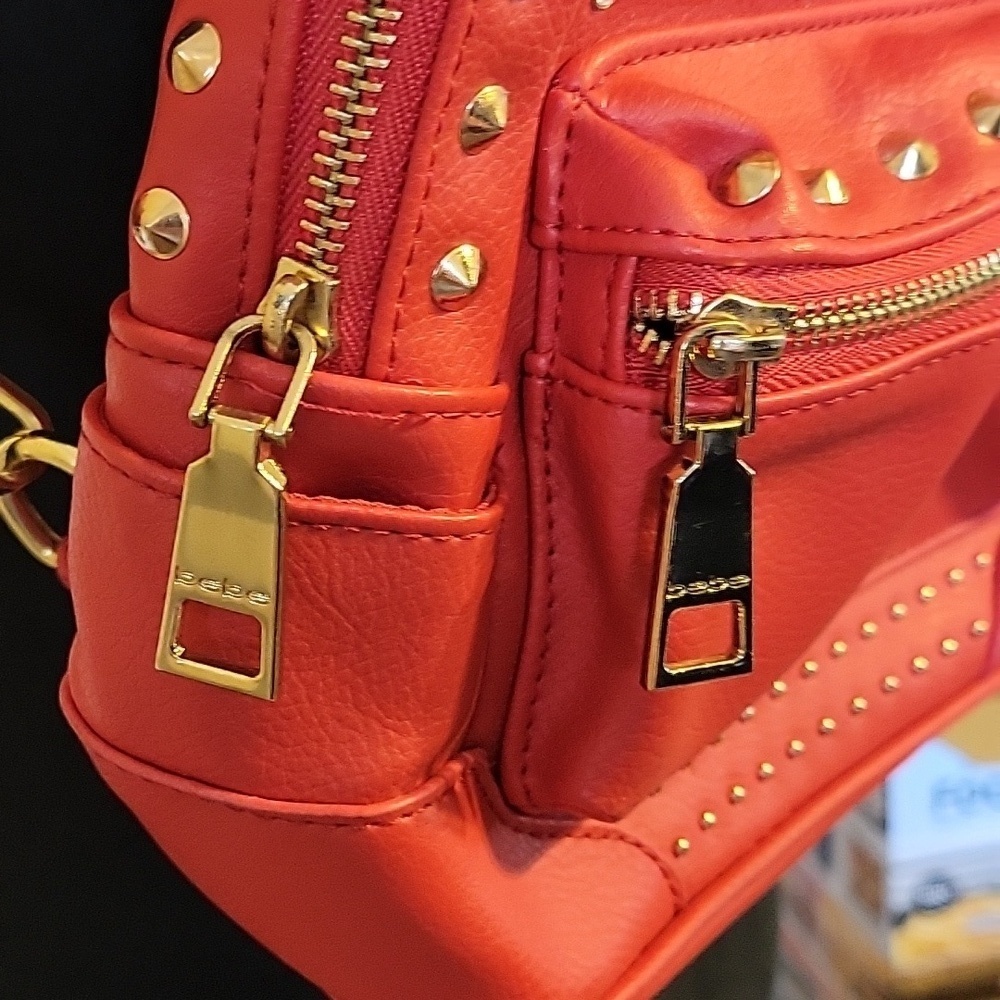 Bebe Red Studded Backpack - Picture 4 of 13